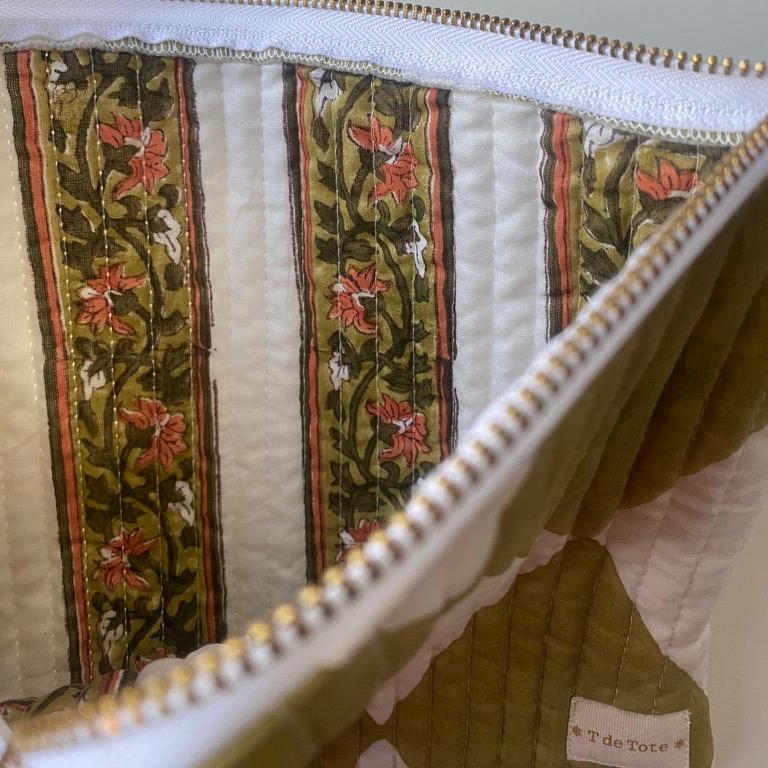CARTERA ROMBOS VERDE CAQUI
