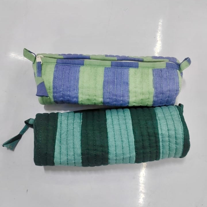 ESTUCHE RAYAS VERDES Y AZULES