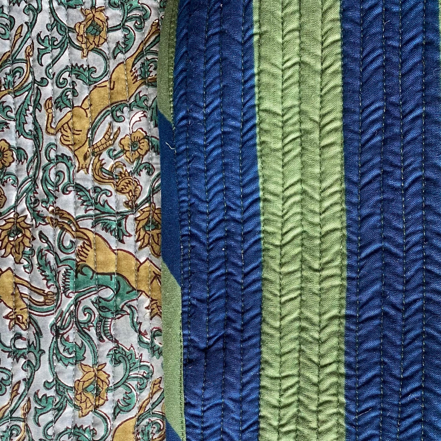 RAYA AZUL Y VERDE , Y GACELAS OCRE