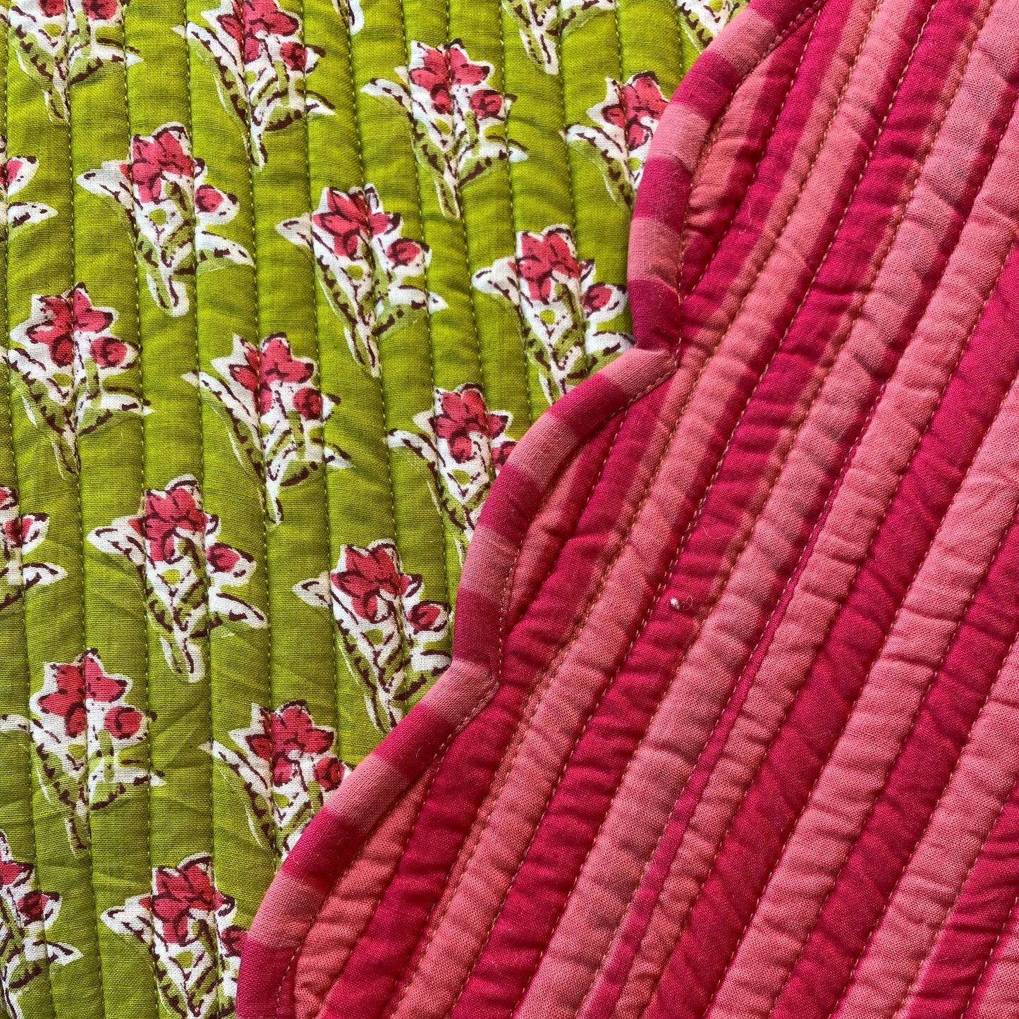 Verde lima y rayas fucsias
