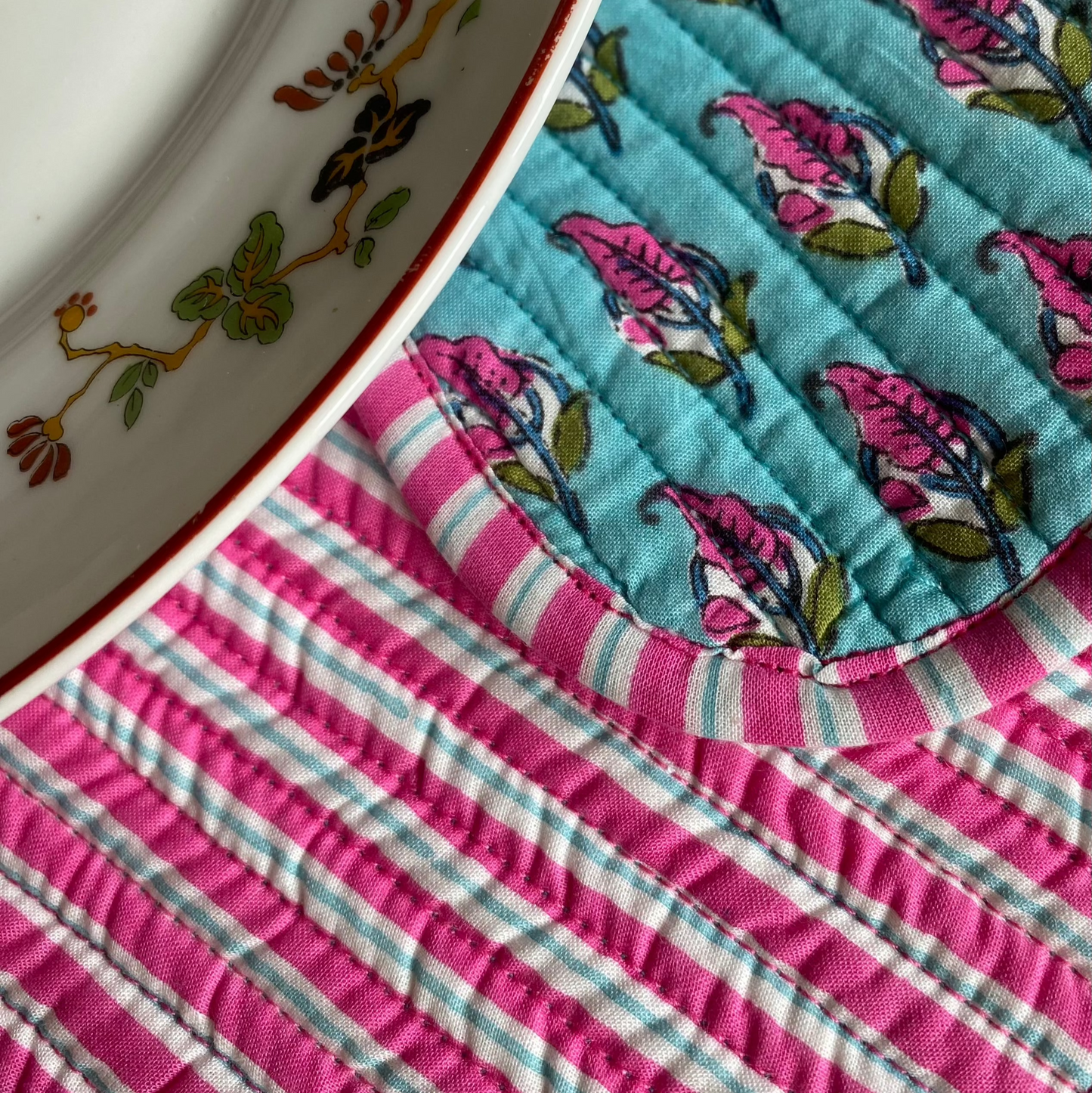 TURQUESA Y FUCSIA CON RAYAS