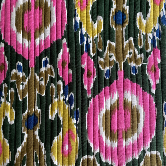 IKAT Y RAYAS LIMA Y FUCSIA