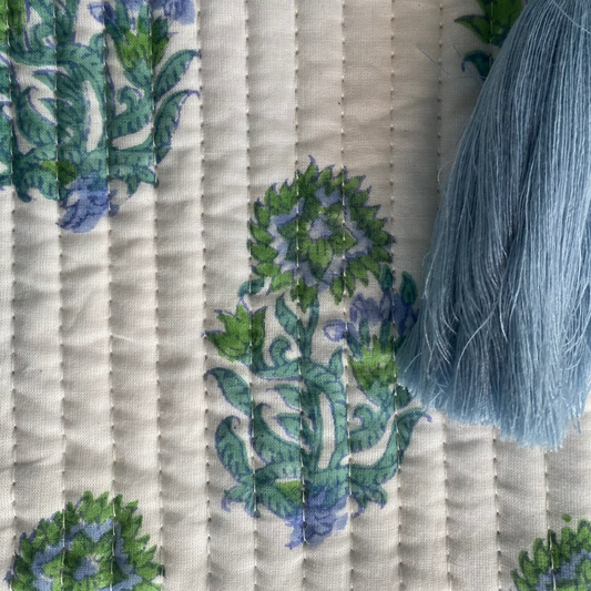 CARTERA FLOR AZUL Y VERDE