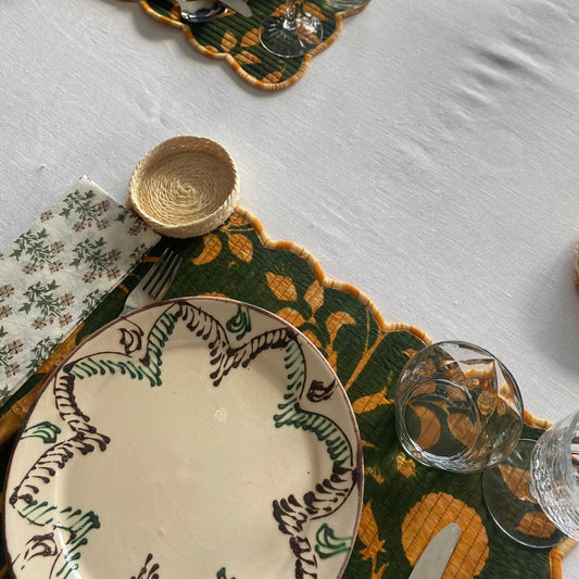 MUGHAL VERDE, IKAT MOSTAZA